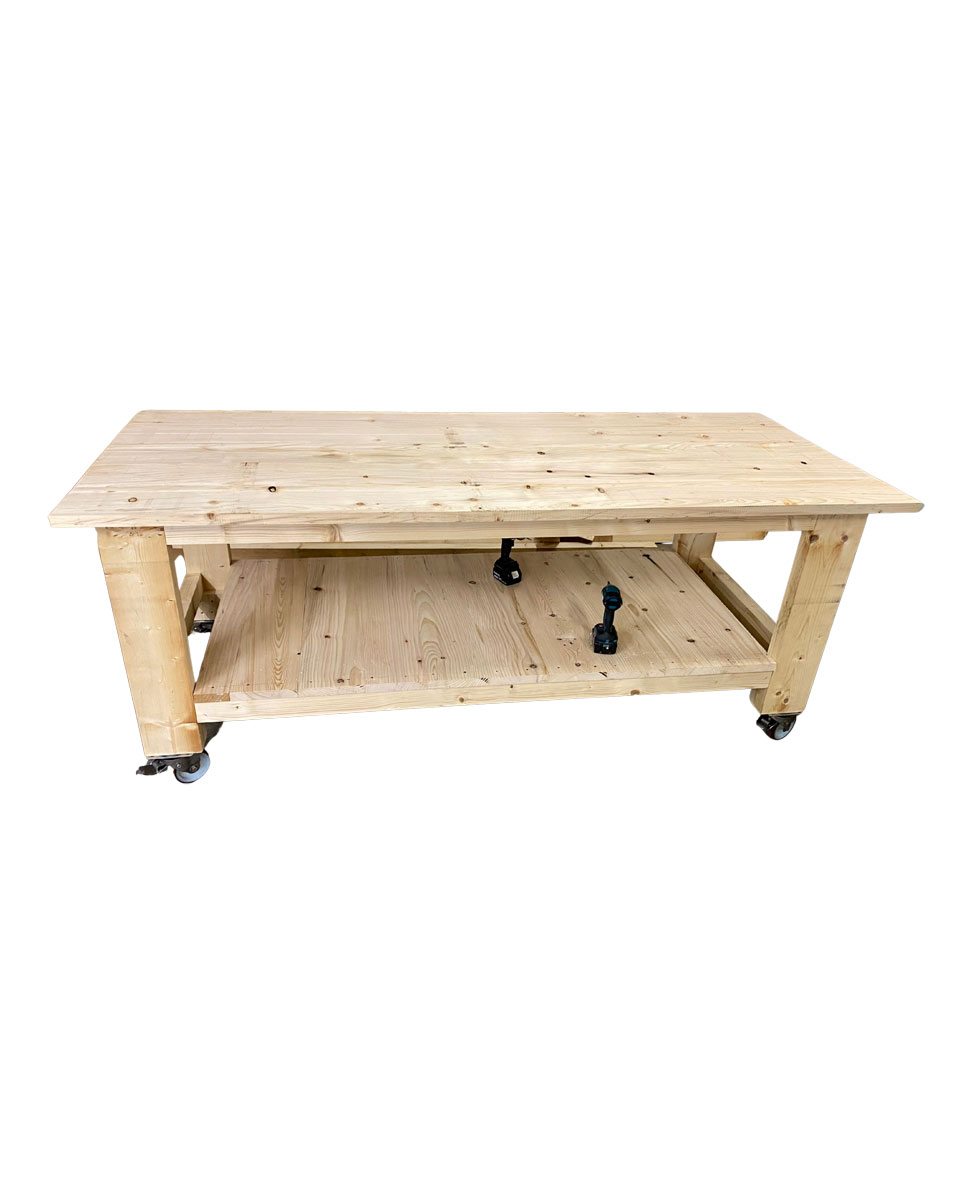 Table basse atelier sur roulettes